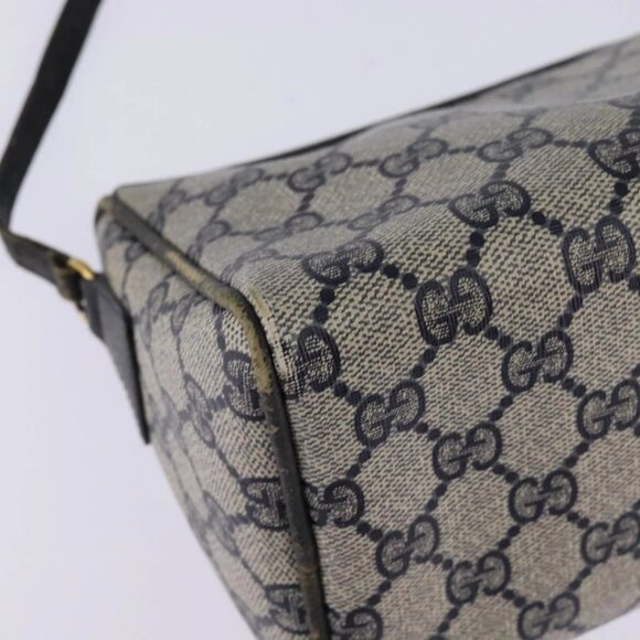 GUCCI GG Supreme Shoulder Bag PVC Navy Gold Auth 148266 - Picture 5 of 16